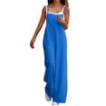 thumbnail image 2 of Jumpsuits for Women Dress Summer Boho Wide Leg Rompers Casual Loose Sleeveless Overalls with Pockets Royal Blue XL, 2 of 7