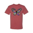 thumbnail image 2 of Wild Bobby, Colorful Butterfly Oh Butterfly On Whispering Wings Animal Lover Men's Graphic T-Shirt, Vintage Heather Red, Medium, 2 of 3