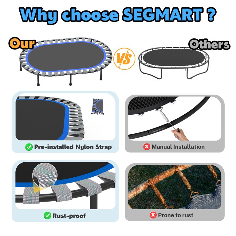 5FT Kids Trampoline with Basketball Hoop, SEGMART Upgraded Indoor - Main Image