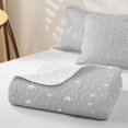 thumbnail image 4 of Manfei Lovely Stars Quilt Full,Cute Cartoon Polka Dot Full Bedspread Sets,Light Gray,Light Gray Reversible,3 Pieces,1 Coverlet and 2 Pillowcases, 4 of 7