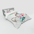 thumbnail image 3 of Ambesonne Anchor Bedding Set 3 Pcs, Spring Blossoms Feathers, Twin XL, Brown Pale Pink, 3 of 3