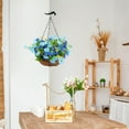 thumbnail image 4 of Artificial Hanging Flowers in Basket Fake Silk Flowers in Basket Chain Flowerpot for Patio Lawn Garden Decor, 4 of 9