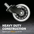 thumbnail image 3 of POWERTEC Office Chair Casters Set of 5 | 3" Heavy Duty & Non Marring Wheels Safe for All Floors Including Hardwood, 17101, 3 of 7