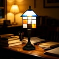 thumbnail image 1 of Modern Glass Bedside Table Lamp, Soft Warm Light, Adjustable Brightness, Compact 36x20x15 cm, Nightstand or Living Room Decor, 1 of 5