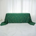 thumbnail image 3 of BalsaCircle 90" x 156" Hunter Green Gold Metallic Geometric Design Polyester Rectangle Tablecloth, 3 of 8