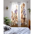 thumbnail image 3 of Easter Bunny Sheer Curtains 84 Inch Length 2 Panels Set for Living Room/Bedroom, Brown Eggs Floral Rabbits Farmhouse Dots Plaid Kitchen Curtains Grommet Curtains Window Treatments 52"x84"x2, 3 of 7
