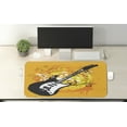 thumbnail image 2 of Guitar Computer Mouse Pad, Summer Inspired Artwork of Circular Swirls Curls Painted by Hand, Rectangle Non-Slip Rubber Mousepad X-Large, 35" x 15" Gaming Size, Orange White, by Ambesonne, 2 of 2