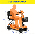 thumbnail image 3 of SACVON Foldable Mobility Scooter for Adults with 330 lbs Capacity,Motorized Scooter for Senior,12.5 Miles Travel,Airport Approved,Orange, 3 of 7