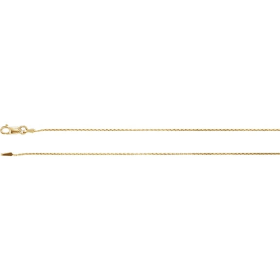 14k Yellow Gold .9mm Necklace - 1.9 Grams - 18 Inch Wheat Chain With Lobster