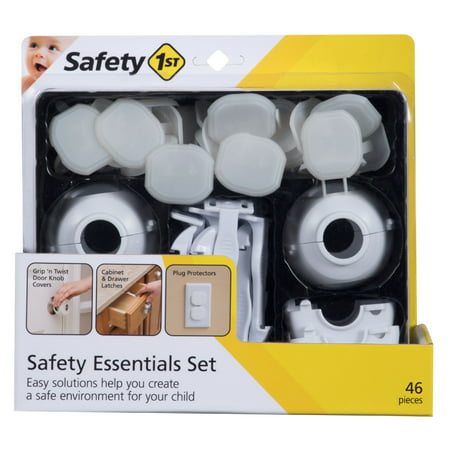Safety 1st Safety Essentials Childproofing Kit (46 pcs), (Best Kitchen Cabinet Baby Locks)