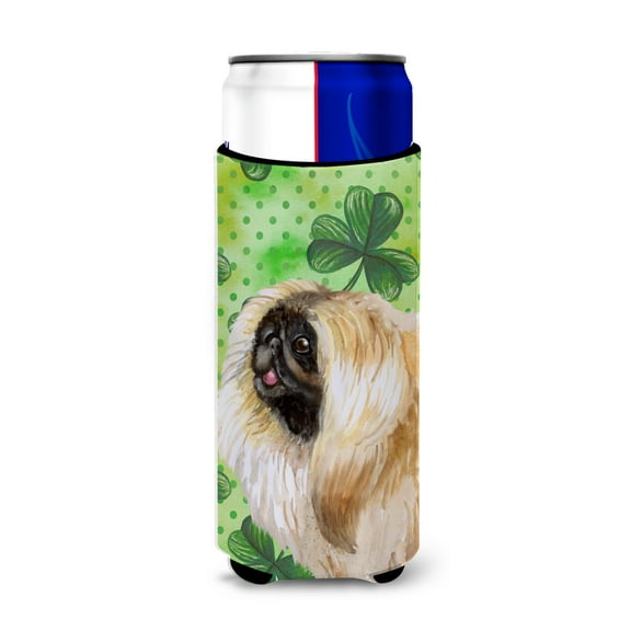 Carolines Treasures BB9855MUK Pekingese St Patricks Michelob Ultra Hugger for slim cans  Slim Can multicolor