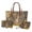 Aztec Highland Cow Sunflower, variant on ZUXONGSY Leather Owl Daisy Flower Print Handbag with Waterproof Cosmetic Bags Wallet for Women PU Leather Top Handle Satchel Set with Portable Makeup Pouch Money Organizers for Shopping Work