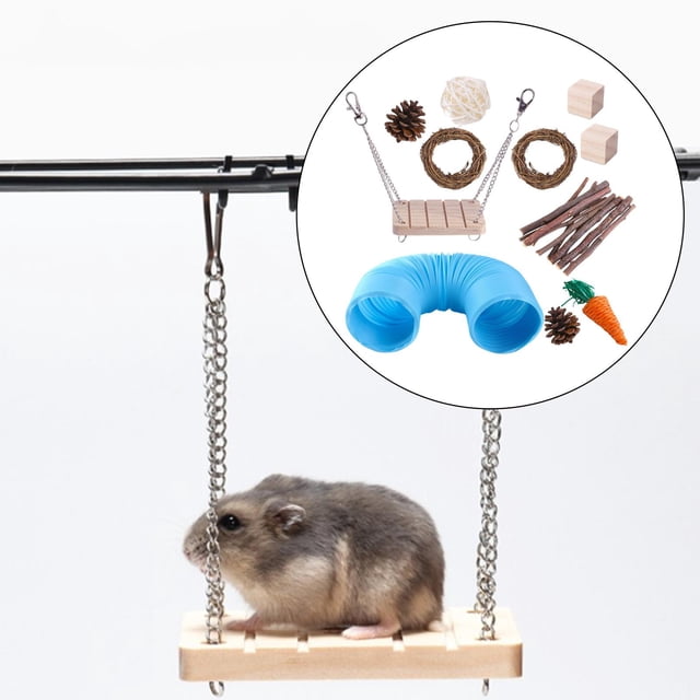 de juguetes para masticar hámster de animales de 11 piezas, accesorios de juguete Molar, entrenamiento para el atención Azul Yinane Juguetes para masticar hámster