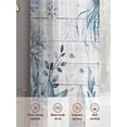 thumbnail image 6 of Ocean Jellyfish Sheer Curtains 108 Inch Long 2 Panels, Blue Yellow Sea Star Shell Coral White Wood Grain Light Filtering Rod Pocket Curtains, Sheer Voile Drapes for Living Room Bedroom, 52"x108", 6 of 8