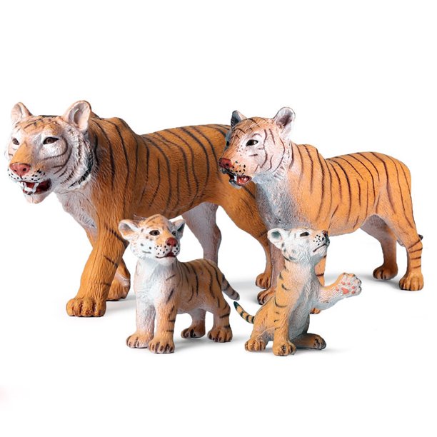 Gwong Juguete 1 / 4pcs niños lindo simulado sólido tigre modelo figura de acción juguete adorno de escritorio Gwong 30005431