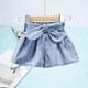 thumbnail image 2 of Odeerbi 2-12 Años Niñas Verano Denim Pantalones Cortos Arco Cintura Jeans Pantalones Cortos de Color Sólido Lindo, 2 of 3