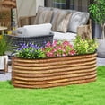 thumbnail image 2 of Outsunny 5 x 2.5 x 2 ft Galvanized Raised Garden Bed, Easy DIY, Brown, 2 of 10