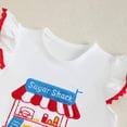 thumbnail image 4 of kpoplk Toddler Girl Floral Summer Set Flutter Sleeve Sleeveless Top and Casual Drawstring Waist Shorts(Blue,3-4 Y), 4 of 9