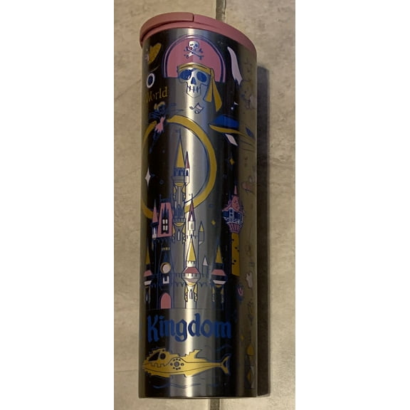 2021 Disney World Magic Kingdom Starbucks "Been There" Metal Tumbler Cup NEW 8"
