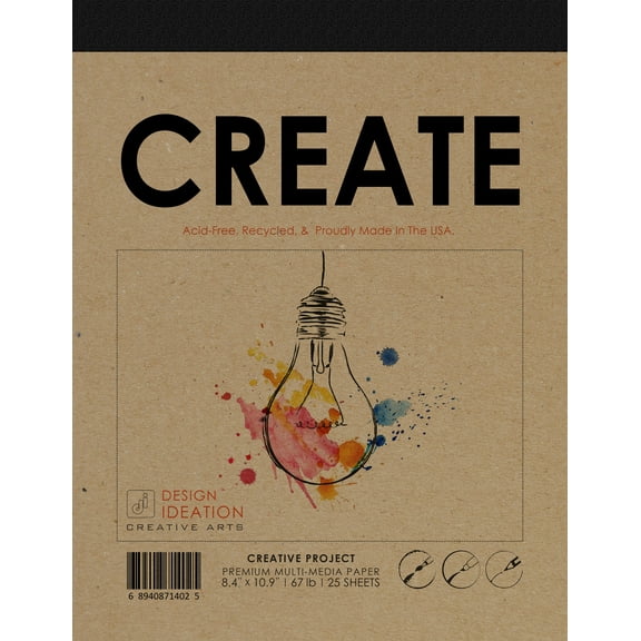 Creative Project Sketch Pad. Removable Sheets. Mixed Media Paper. Lay Flat Reinforced Binding. (8.5" x 11") PAD-2550-TS (1 Pad)