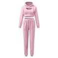 thumbnail image 4 of Women's Casual Outfits Solid Sweatshirts Crop Top And Trousers Pants Sets Track Suits Beautiful And Casual Suit Yoga Pants Women Tuxedo Suit plus Size Suit Women Homecoming Pants Outfit Junior Womens, 4 of 6