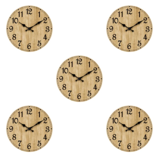 mmirethe Unique Style Round Wall Clock Timeless For Any Space Durable Construction Decorative Wall Clock As Shown type 4 5Set