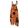 thumbnail image 2 of BOMYJESK Women Halloween Jumpsuits Jack O Lantern Sleeveless Overall Jumpsuit Boho Baggy Overalls Orange L, 2 of 7