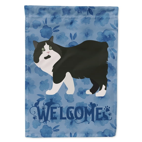 Carolines Treasures CK4865CHF Cymric Cat Welcome Flag Canvas House Size Large multicolor