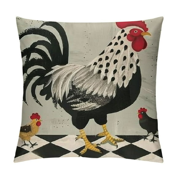 PHYHOO Farmhouse Chicken Throw Pillow Covers, Seasonal Cushion Case Decoration for Sofa Couch
