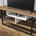 thumbnail image 4 of Decorotika Asal 47" Modern Metal Wood TV Stand for Maximum 55 inches Televisions Oud Oak & White, 4 of 7