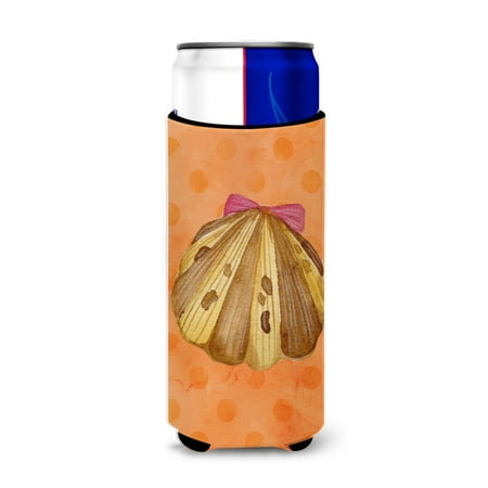 

Carolines Treasures BB8173MUK Sea Shell Orange Polkadot Michelob Ultra Hugger for slim cans Slim Can multicolor