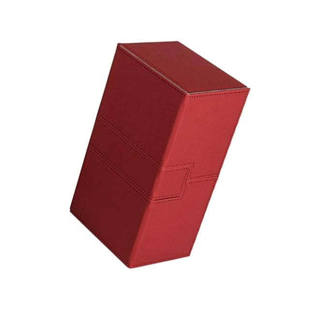 pitrice Trading Card Deck Box Holder Case Dividers Trading Card Deck Storage Trading Card Deck Case Organizer for MTG Card Dice Red