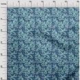 thumbnail image 3 of oneOone Polyester Spandex Teal Blue Fabric Tropical Leaf Fabric For Sewing Printed Craft Fabric By The Yard 56 Inch Wide, 3 of 5