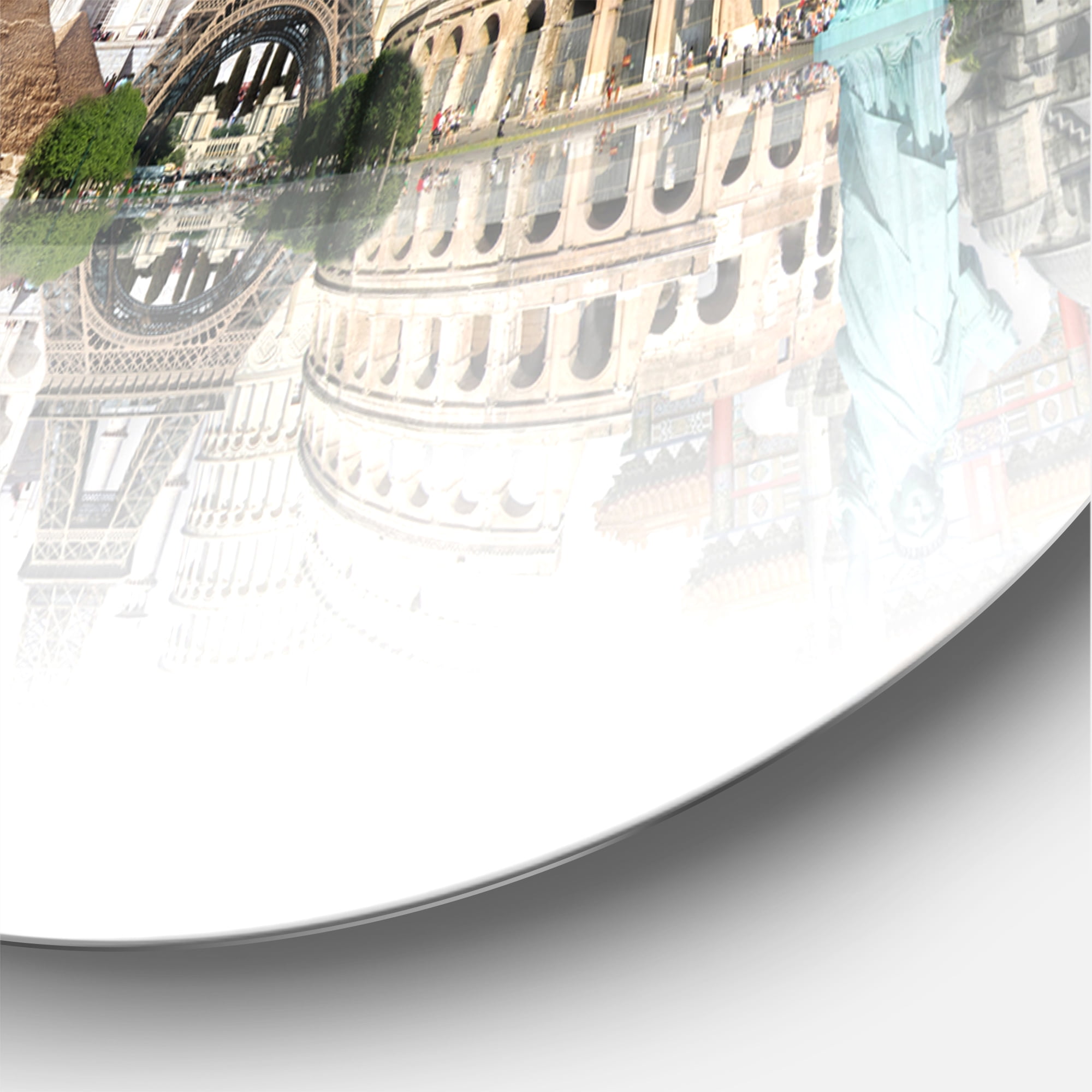 Designart 'Famous Monuments Across World ' Modern wall clock