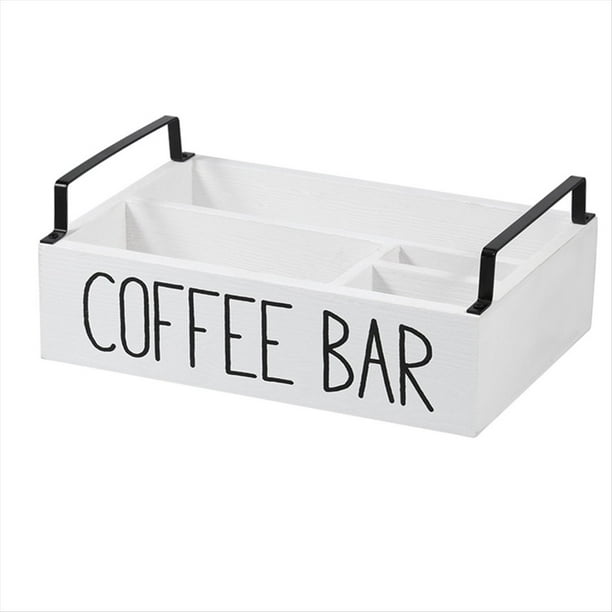 Organizador de Estación de Café de Madera: Accesorios de Barra de Café, Soporte para Cápsulas de Café, Canasta de Almacenamiento para Barra de Café en el Hogar B