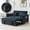Black01, variant on Gewnee 3 in 1 Modern Convertible Sleeper Sofa Bed,Velvet Pull Out Couch with Adjustable Backrest,USB,Side Pockets,Black Loveseat Futon for Living Room,Apartment