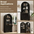 thumbnail image 5 of MINESTIA 71" Tall Farmhouse arched bookcase, Arch Kitchen Pantry Storage Cabinet with Adjustable Open Shelves, 5 of 8