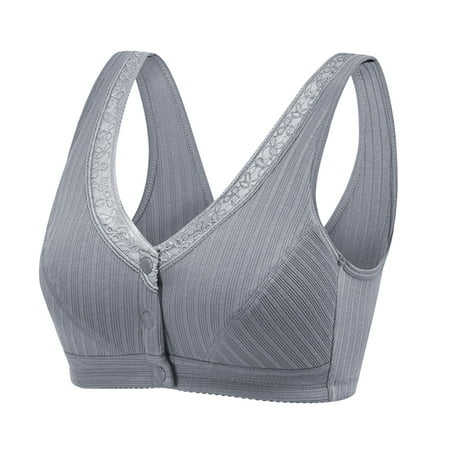 

Pedort Strapless Bras For Women Large Bust Women s Front Closure Posture Bra Full Coverage Back Support Wireless Comfy Unpadded Grey 44