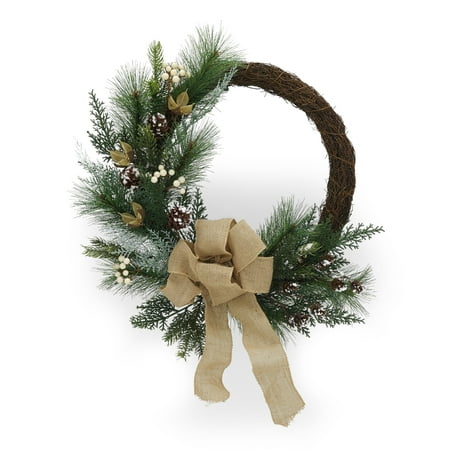 Christmas Wreath Recipes Belham Living Multicolor Asymmetrical Woodland Christmas Wreath, 22 in ()
