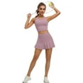 thumbnail image 5 of Womens 2 Piece Tennis Skirts Sets Athletic Dress with Bulit-in Shorts and Pockets, 5 of 7