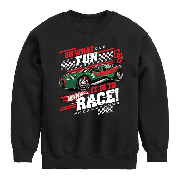 Hot Wheels - Oh What Fun It Is To Race - Toddler & Youth Crewneck Fleece Sweatshirt