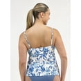 thumbnail image 3 of Time and True Women's and Women's Plus Twist Front Tankini Swim Top, Sizes S-3X, 3 of 5