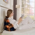 thumbnail image 6 of Animebody Orange Black Grid Print Velvet Bed Rest Pillows, 6 of 9