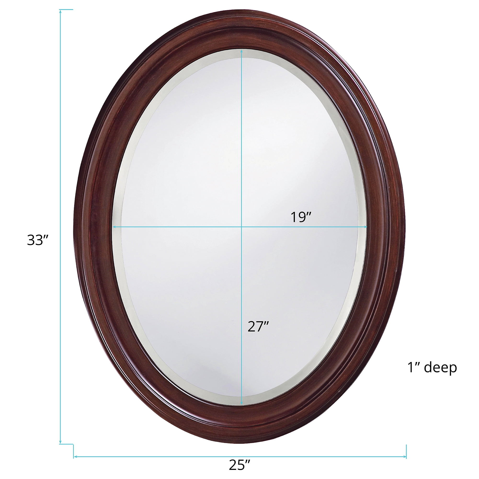 Tyler Dillon Oval Chocolate Brown Wood Framed George Wall Mirror
