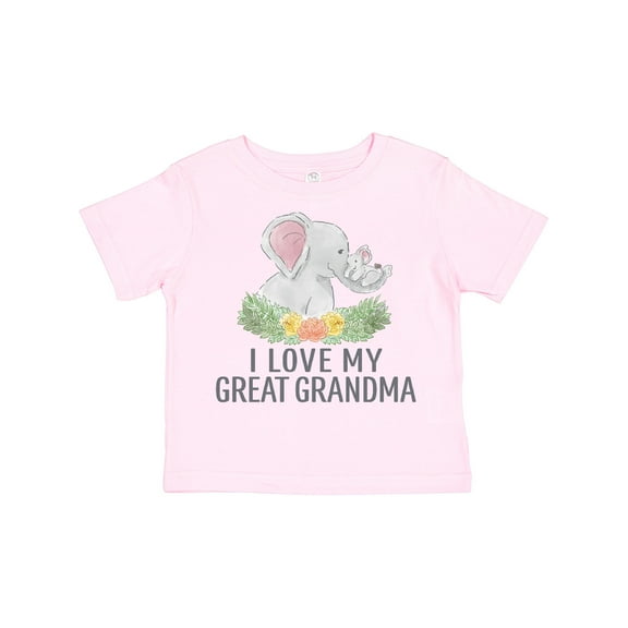 Inktastic I Love My Great Grandma Cute Elephants and Spring Flowers Boys or Girls Toddler T-Shirt