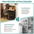 thumbnail image 6 of Advwin 4-Tier Mini Fridge & Microwave Oven Stand, Adjustable Kitchen Bakers Rack, Industrial Style Freestanding Utility Storage Shelf for Living Room, Dorm, Office, Bar, Natural, 6 of 9
