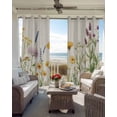 thumbnail image 4 of Spring Wildflowers Blackout Curtains 45 Inches Long, Pastoral Wind Flowers Linen Texture 2 Panels, Thermal Insulated Room Darkening Drapes with Grommets, 42W x 45L Each Panel, 4 of 9
