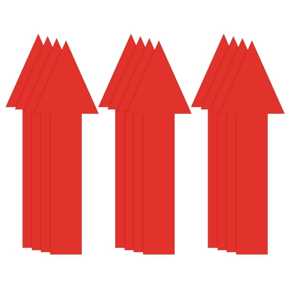 Uxcell Paquete de 12 Etiquetas de Flecha, Señal de Flecha Autoadhesiva de 6 Pulgadas para Marcado de Suelo, Camino, Pared y Oficina, Etiquetas de Flecha Impermeables [Rojo]