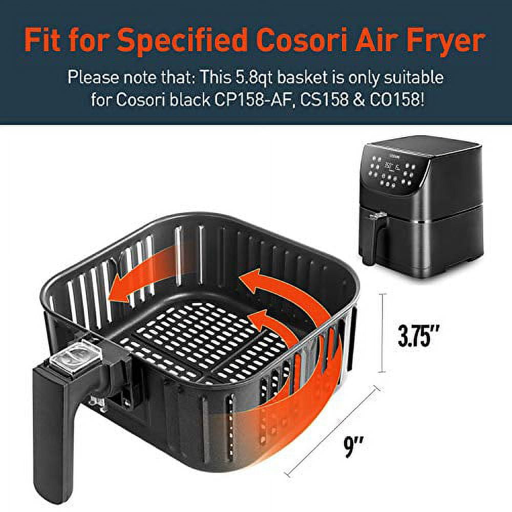 COSORI Air Fryer Tray for Air Frying & Cooking, Air Fryer Accessories &  Replacements Fit 13QT Stainless Steel Air Fryer Toaster Oven-R121, Black,  Non