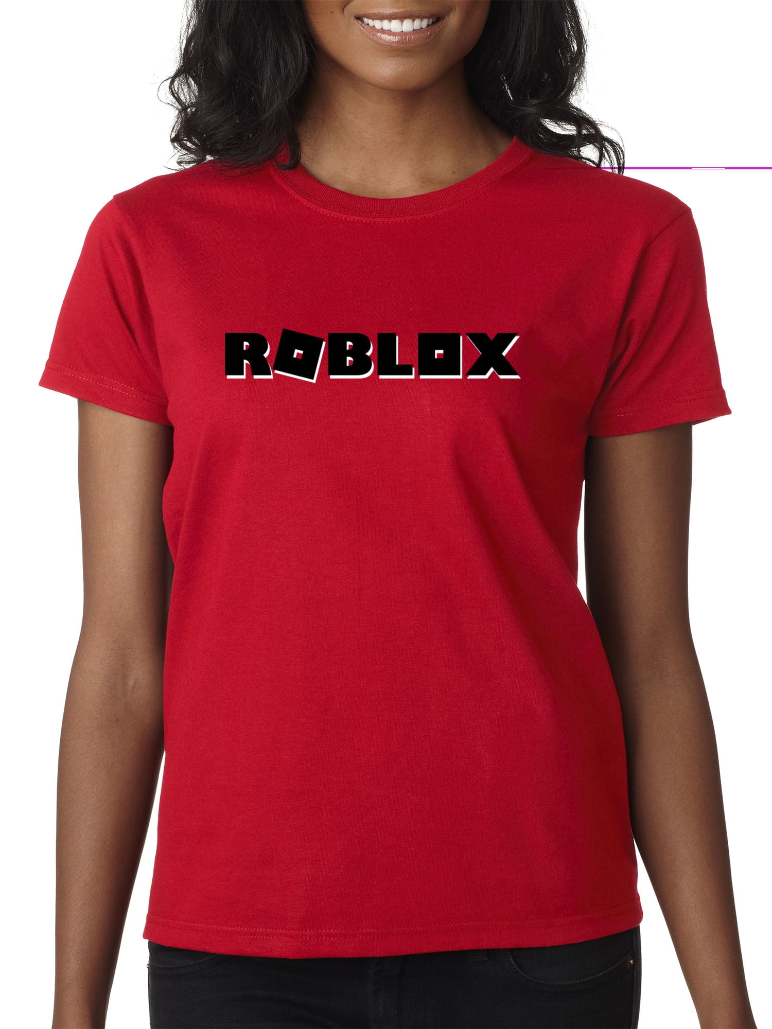Trendy Usa Trendy Usa 1168 Women S T Shirt Roblox Block Logo Game Accent 2xl Red Walmart Com - roblox red girl shirt